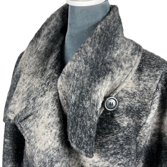 Nanette Lepore Wool Swing Coat Sz Large Gray Wool Mohair Blend Boho Lagenlook - Picture 11 of 13